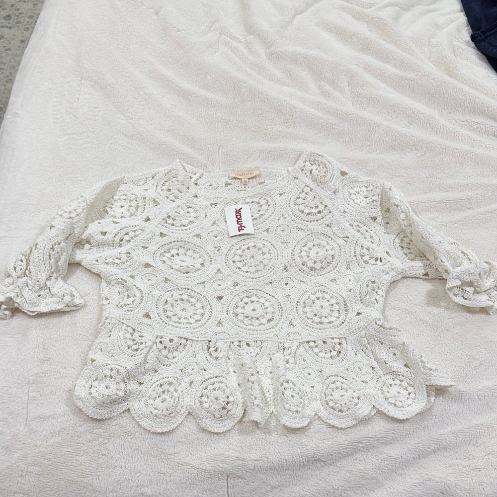 Cream Crochet Lace Blouse